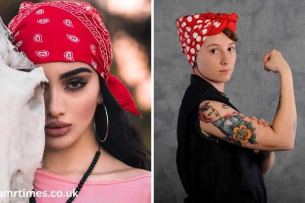 lady with red bandana