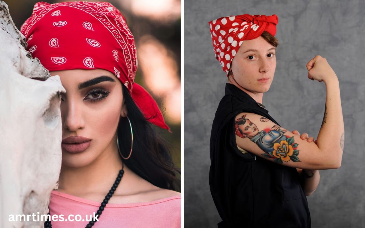 lady with red bandana